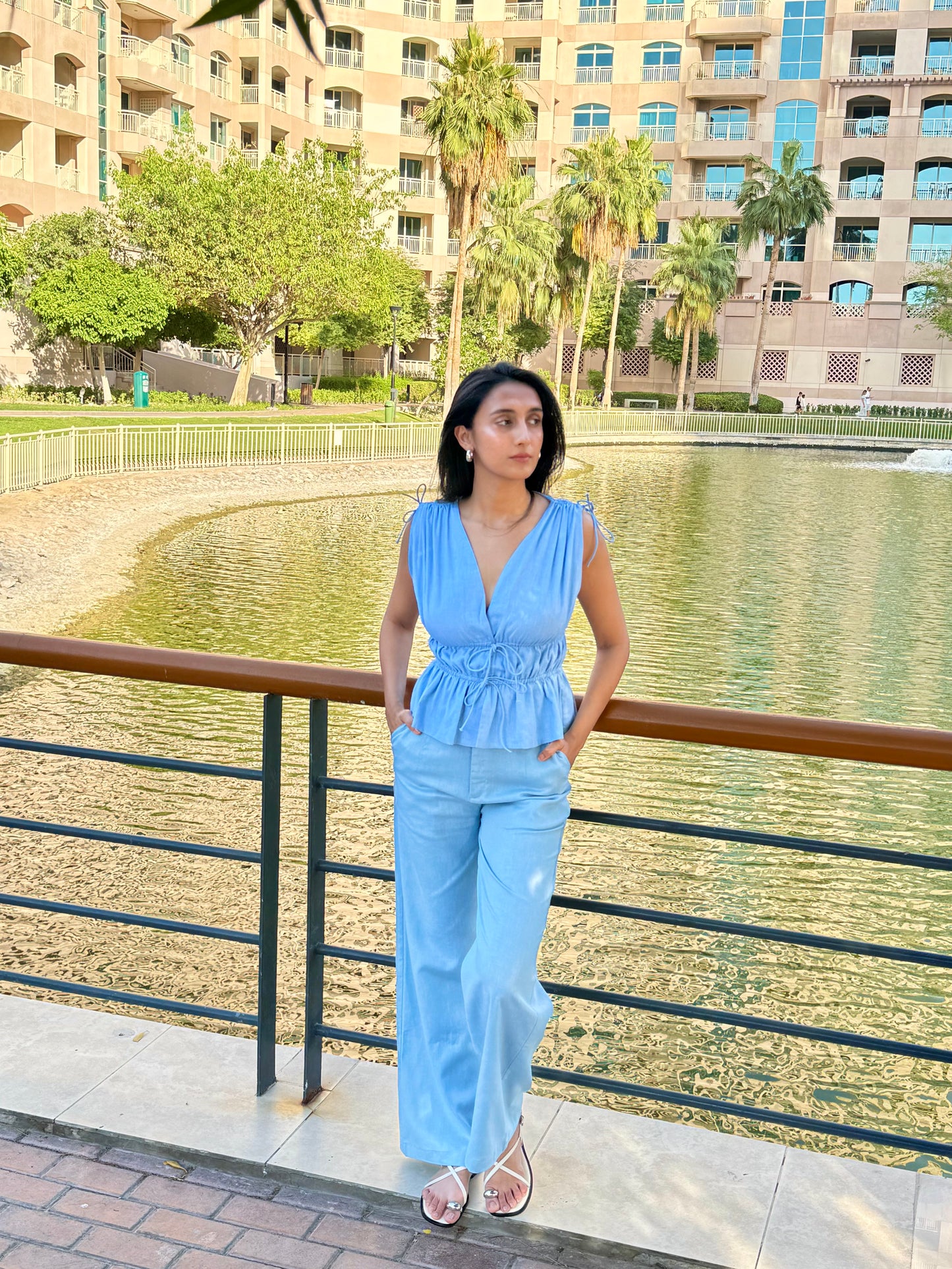 Margot Trousers- Sky Blue