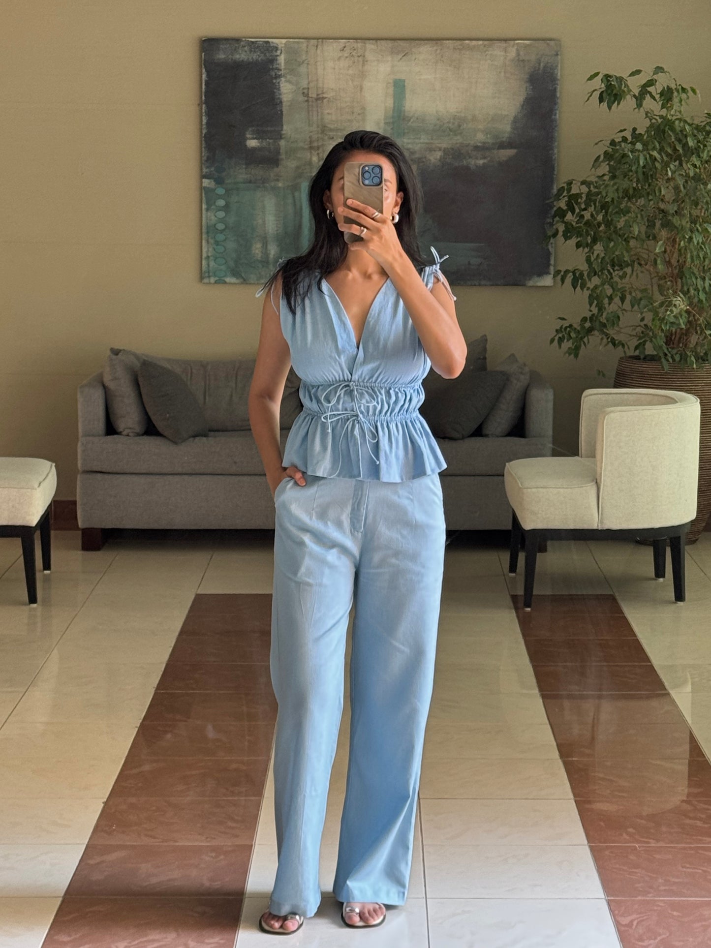 Margot Trousers- Sky Blue