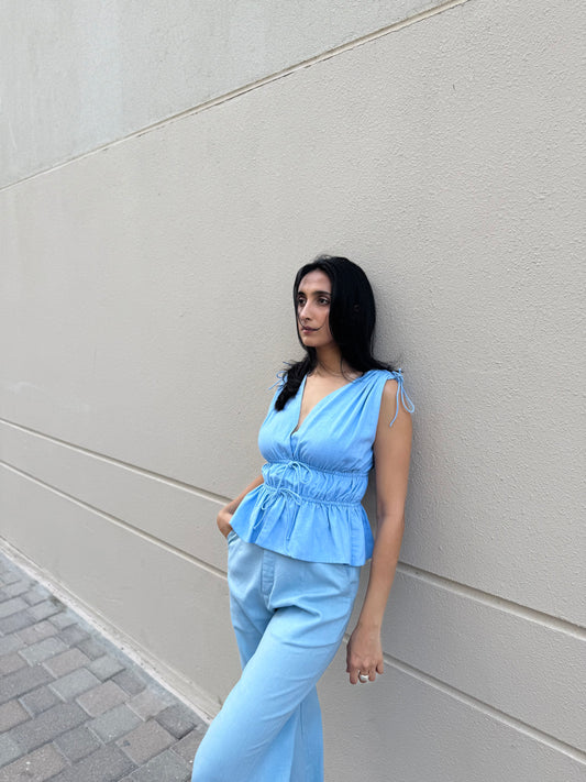 Noa Top- Sky Blue