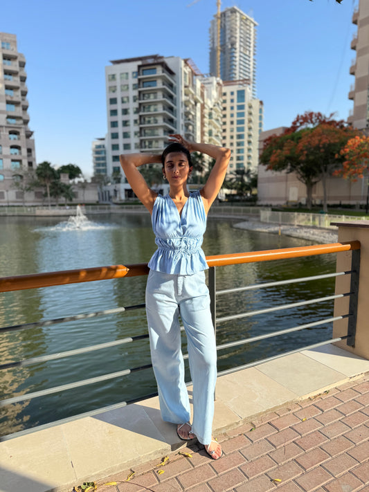 Margot Trousers- Sky Blue