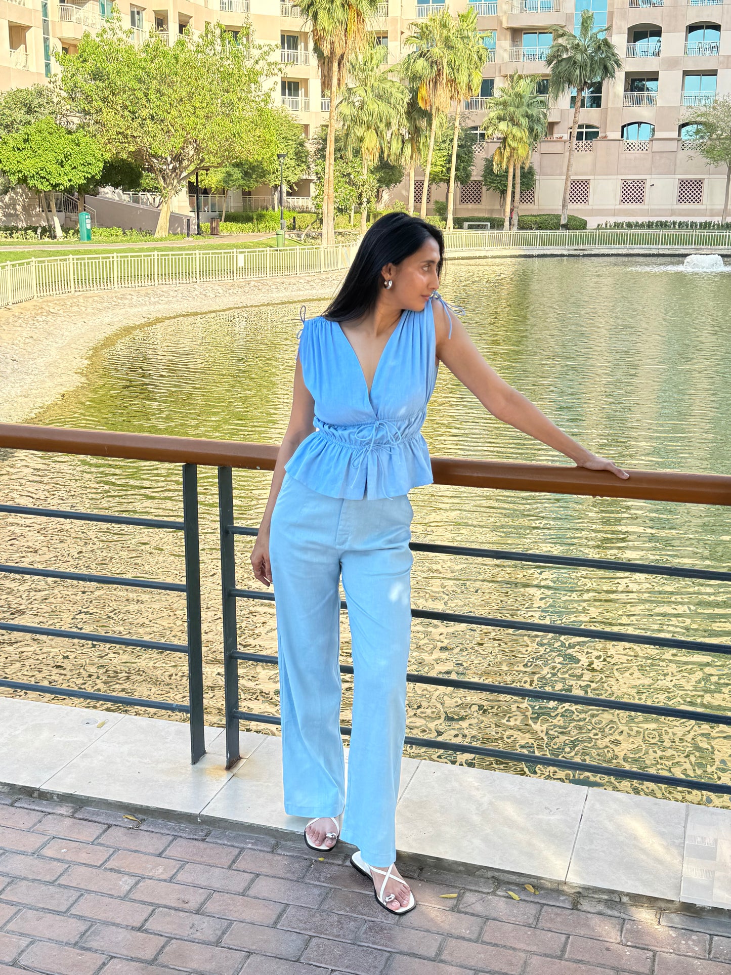 Margot Trousers- Sky Blue