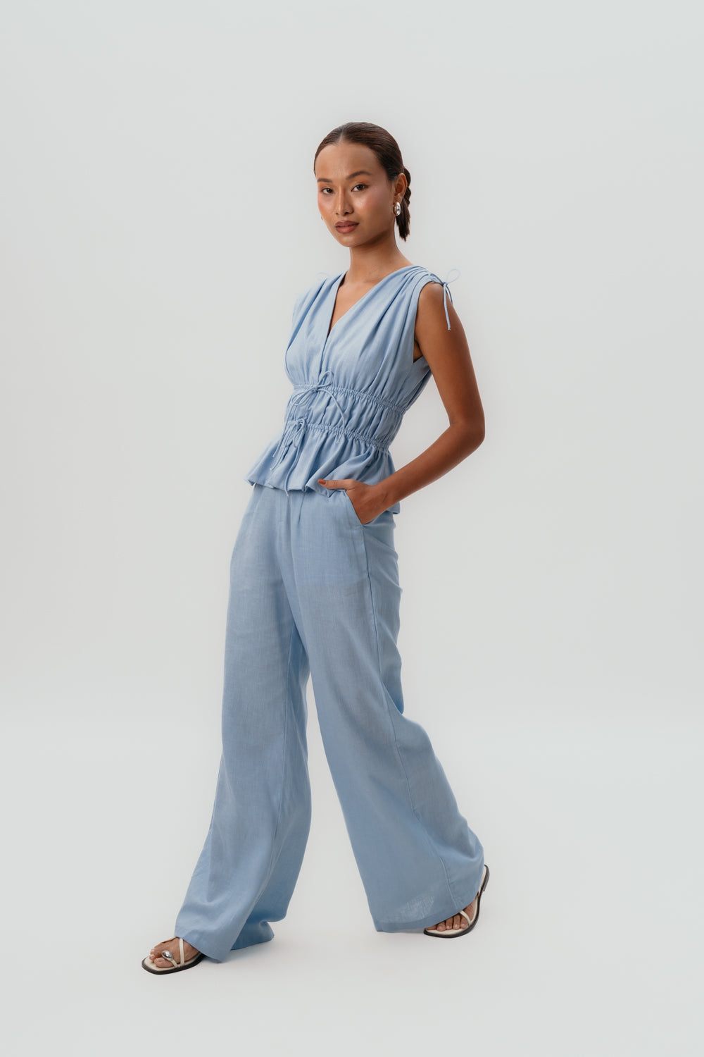 Margot Trousers- Sky Blue